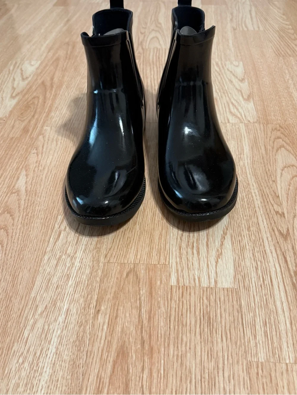 Michael Kors Black Glossy Chelsea Ankle Boots